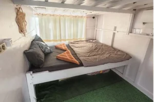 double bed in standard boat