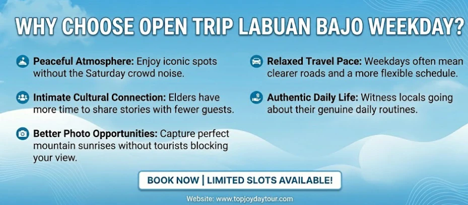 best open trip labuan bajo weekday